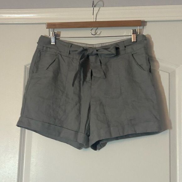 Kenar Gray Linen Shorts 10 - Picture 1 of 4